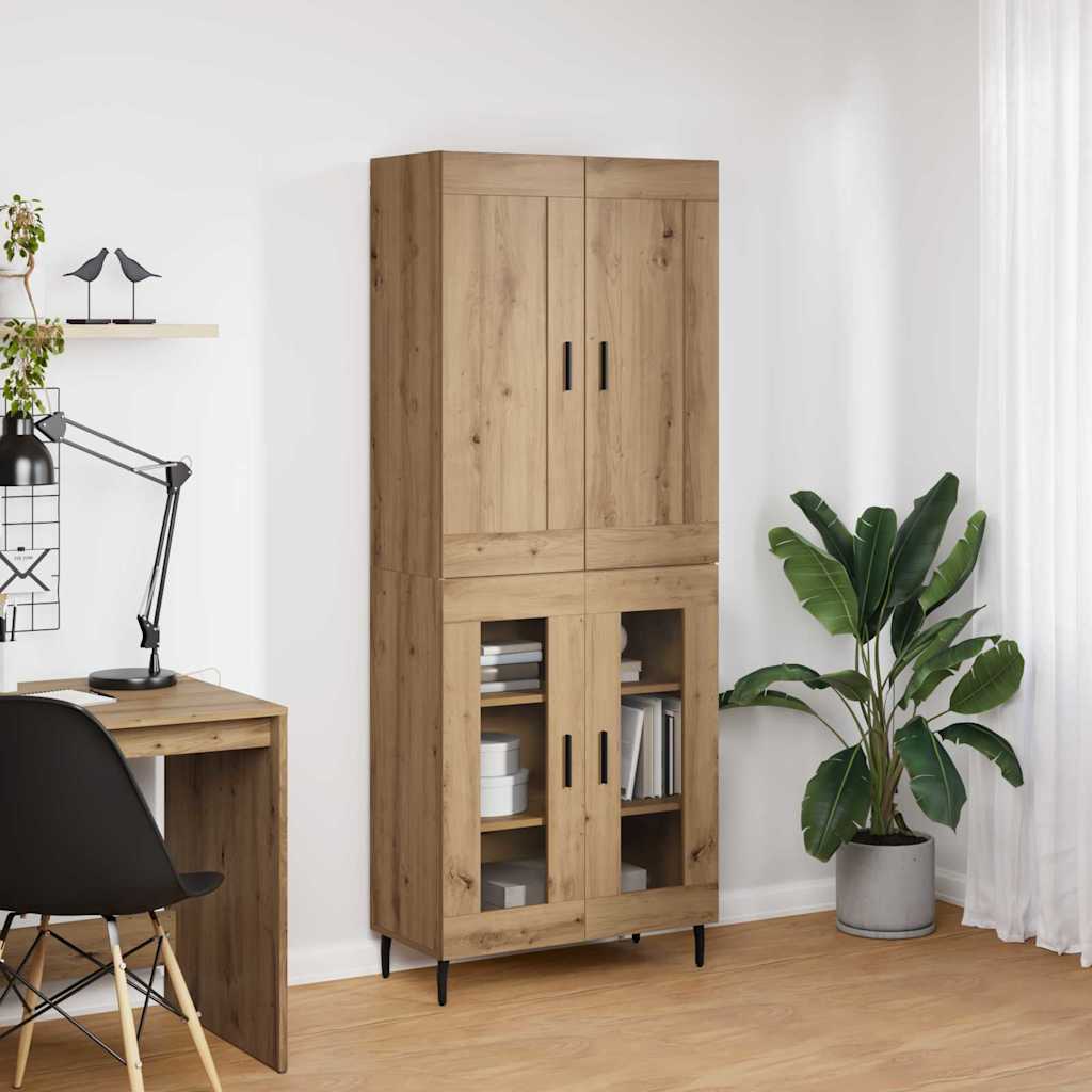 Hoge kast 2 pcs Artisan Eiken 69,5 x 34 x 180 cm Bewerkt hout is nu te koop bij PeponiXL, paradijselijk wonen!