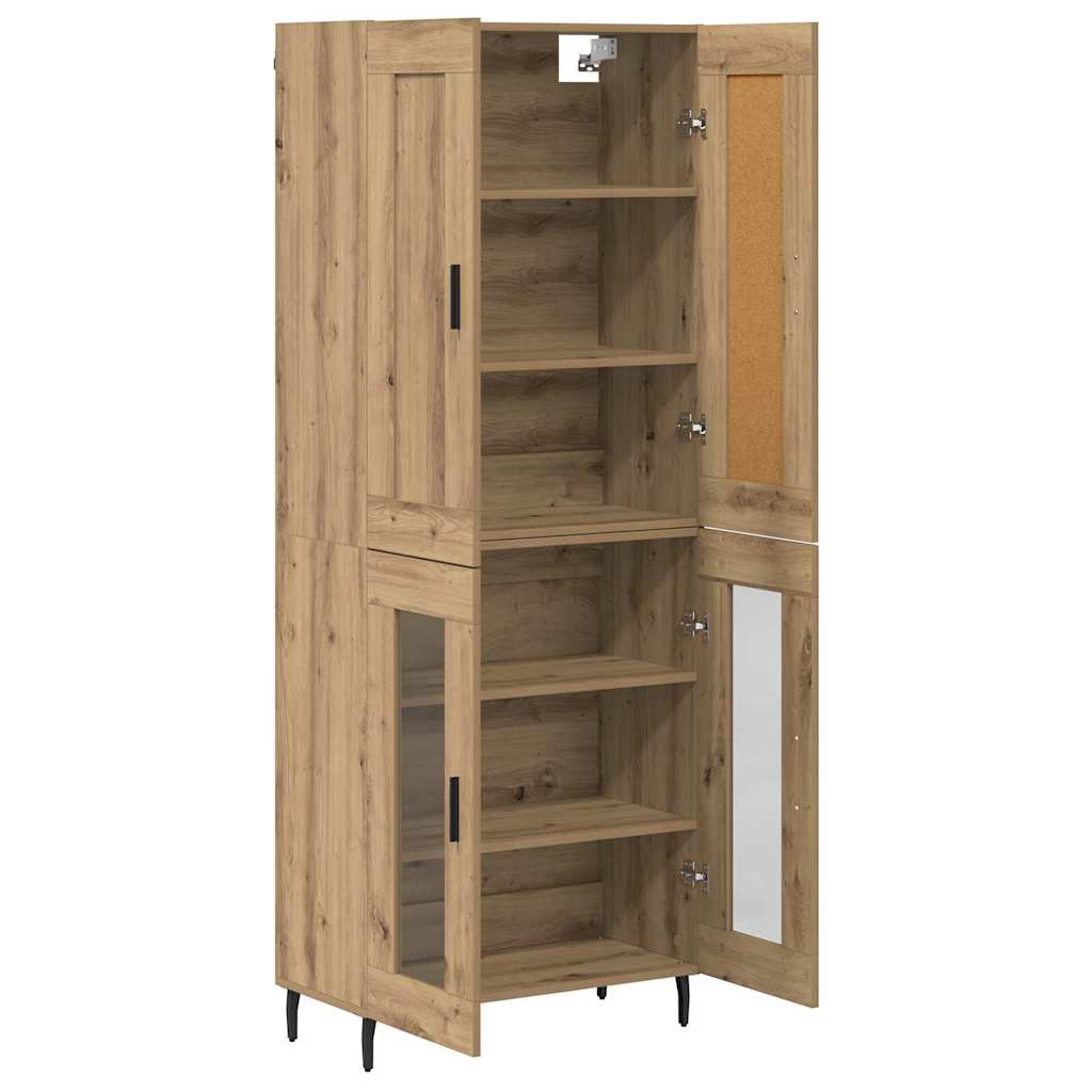 Hoge kast 2 pcs Artisan Eiken 69,5 x 34 x 180 cm Bewerkt hout is nu te koop bij PeponiXL, paradijselijk wonen!