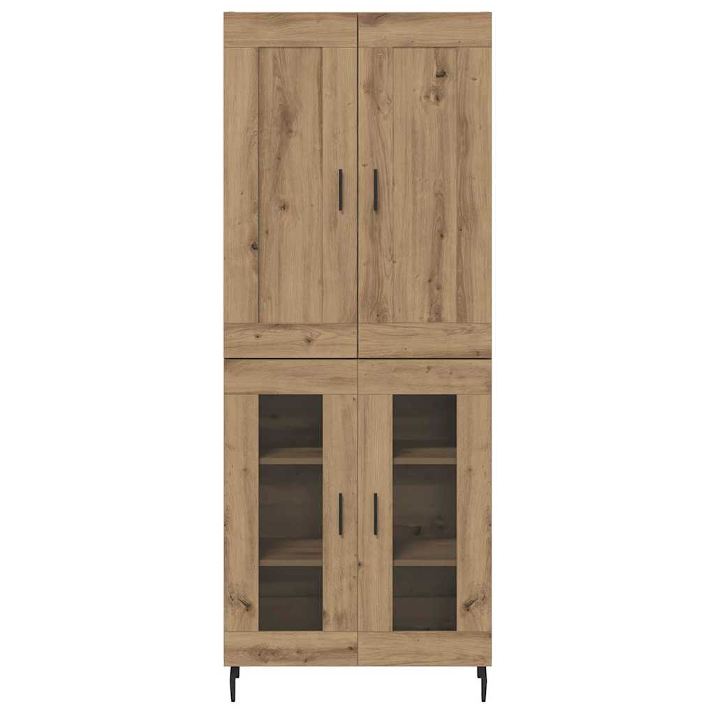 Hoge kast 2 pcs Artisan Eiken 69,5 x 34 x 180 cm Bewerkt hout is nu te koop bij PeponiXL, paradijselijk wonen!