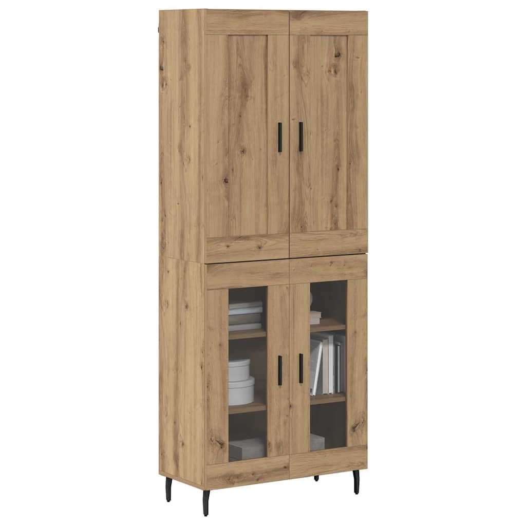 Hoge kast 2 pcs Artisan Eiken 69,5 x 34 x 180 cm Bewerkt hout is nu te koop bij PeponiXL, paradijselijk wonen!
