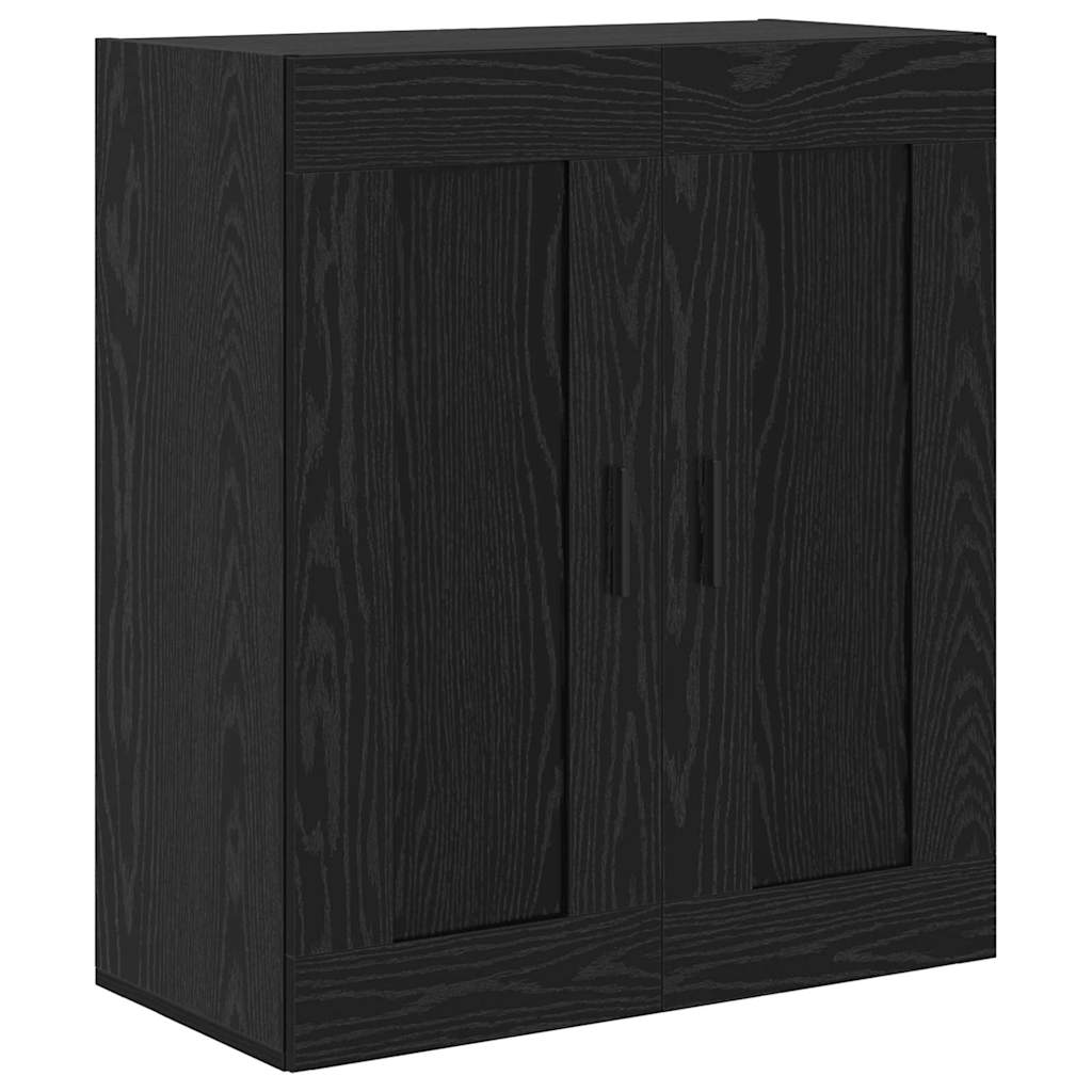 Hoge kast 2 pcs Zwart Eiken Bewerkt hout is nu te koop bij PeponiXL, paradijselijk wonen!