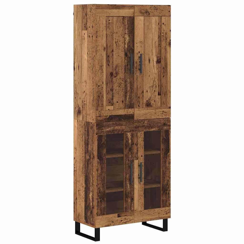 Hoge kast Oudhout 69,5 x 34 x 180 cm Bewerkt hout is nu te koop bij PeponiXL, paradijselijk wonen!