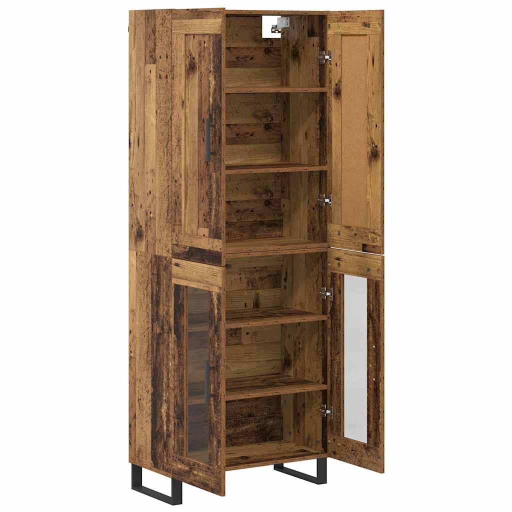 Hoge kast Oudhout 69,5 x 34 x 180 cm Bewerkt hout is nu te koop bij PeponiXL, paradijselijk wonen!