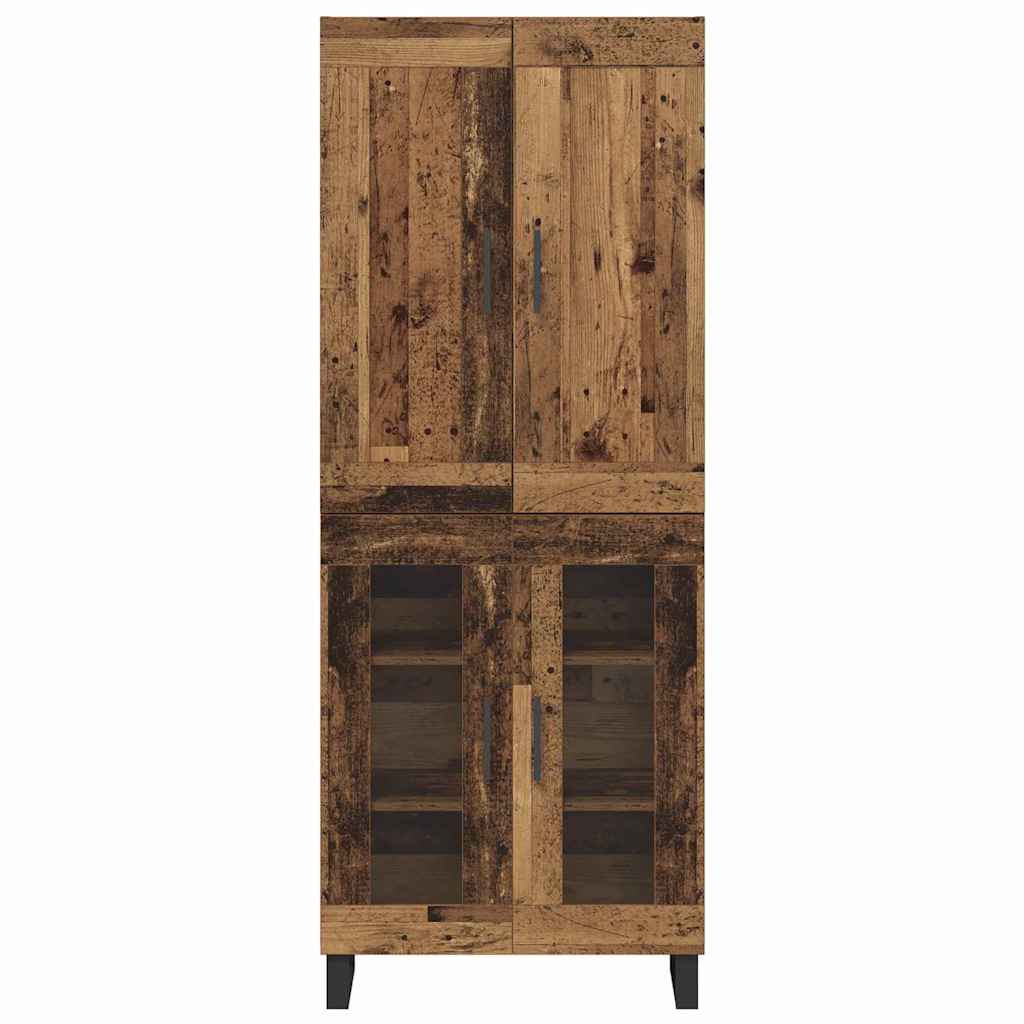 Hoge kast Oudhout 69,5 x 34 x 180 cm Bewerkt hout is nu te koop bij PeponiXL, paradijselijk wonen!
