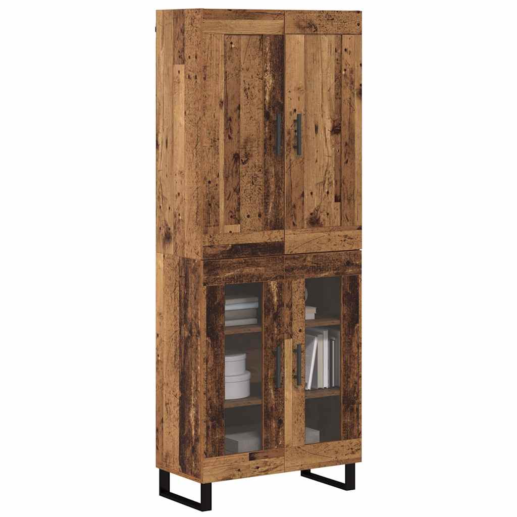 Hoge kast Oudhout 69,5 x 34 x 180 cm Bewerkt hout is nu te koop bij PeponiXL, paradijselijk wonen!