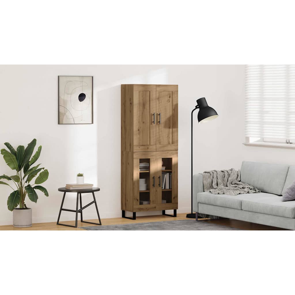 Hoge kast Artisan Eiken 69,5 x 34 x 180 cm Bewerkt hout is nu te koop bij PeponiXL, paradijselijk wonen!