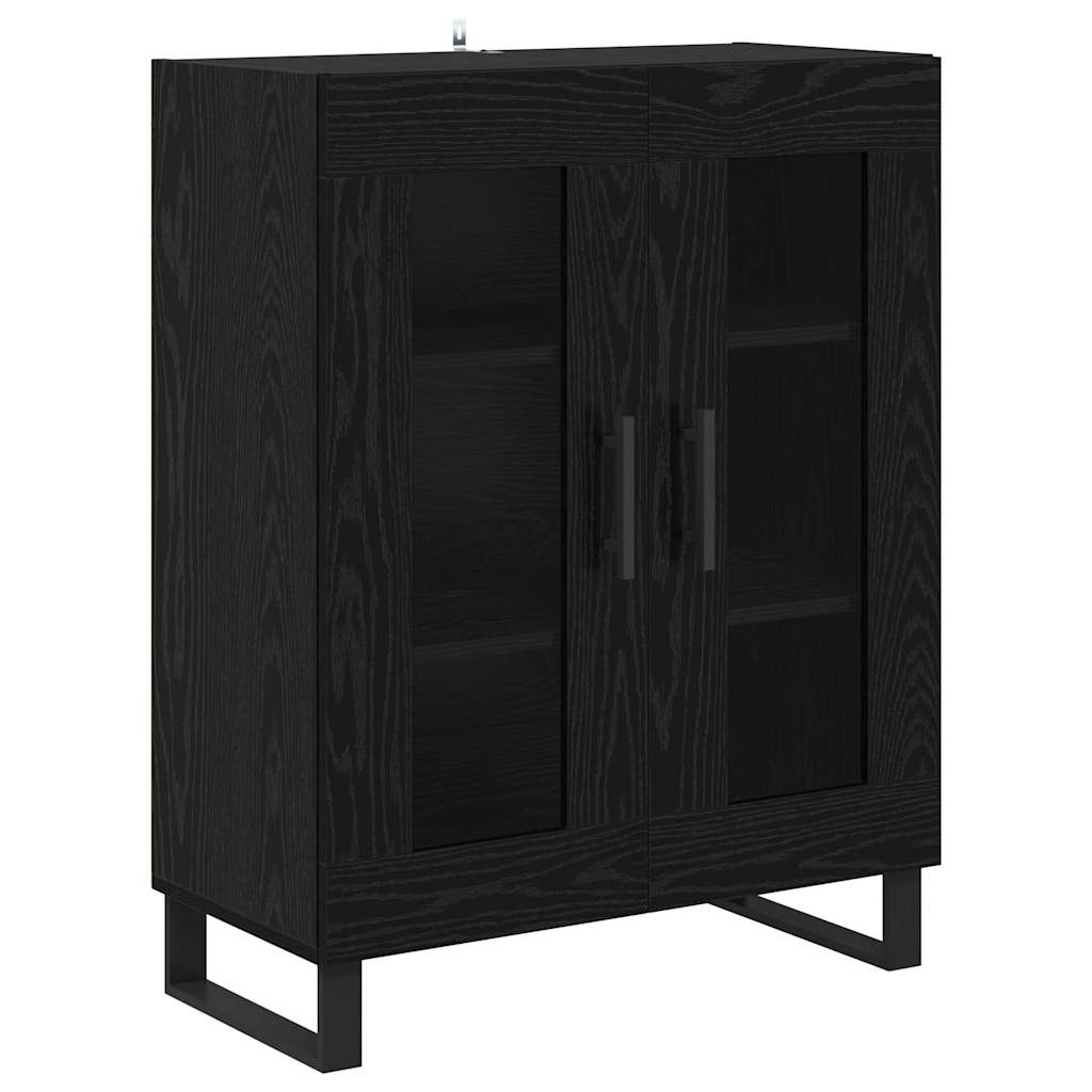 Hoge kast Zwart Eiken 69,5 x 34 x 180 cm Bewerkt hout is nu te koop bij PeponiXL, paradijselijk wonen!
