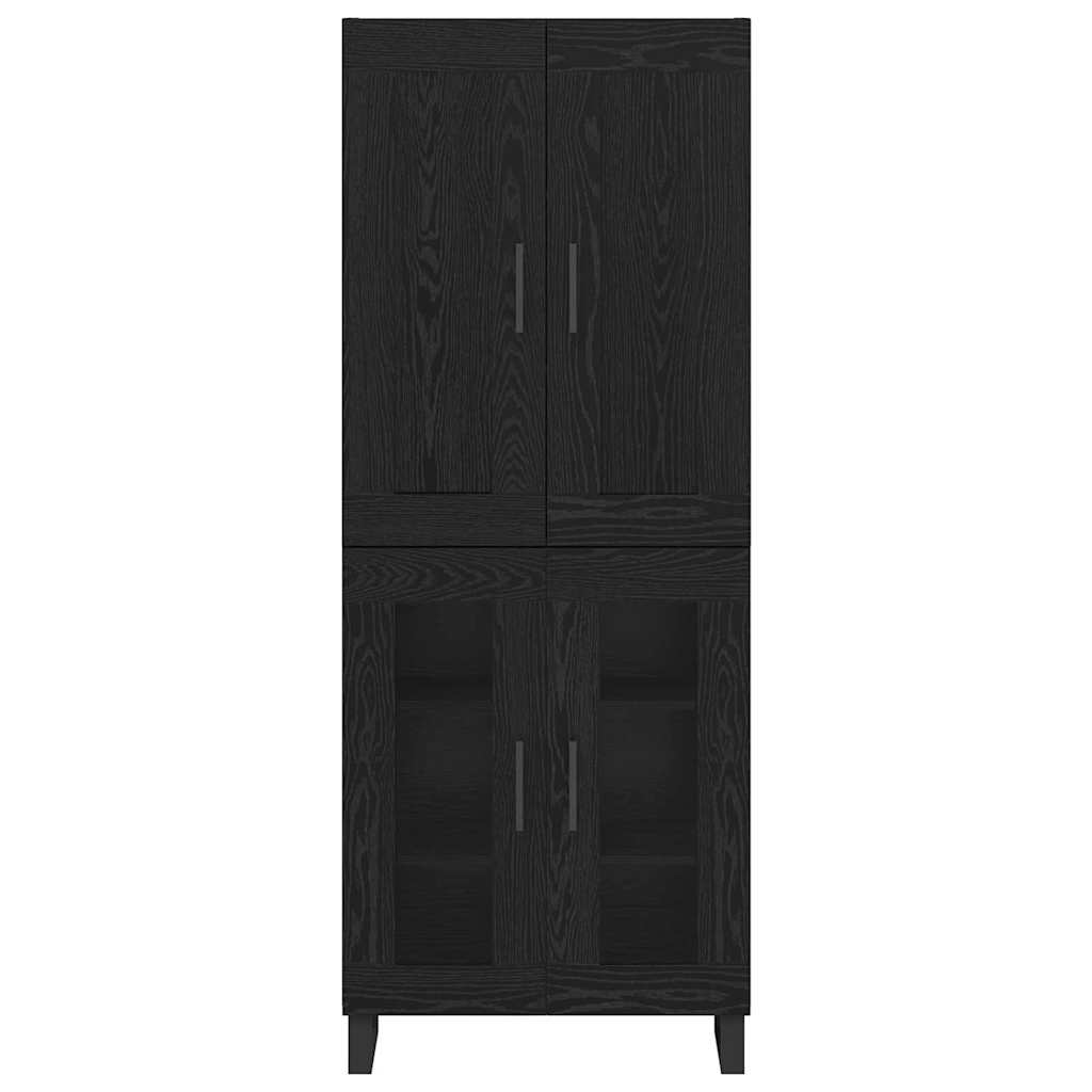 Hoge kast Zwart Eiken 69,5 x 34 x 180 cm Bewerkt hout is nu te koop bij PeponiXL, paradijselijk wonen!