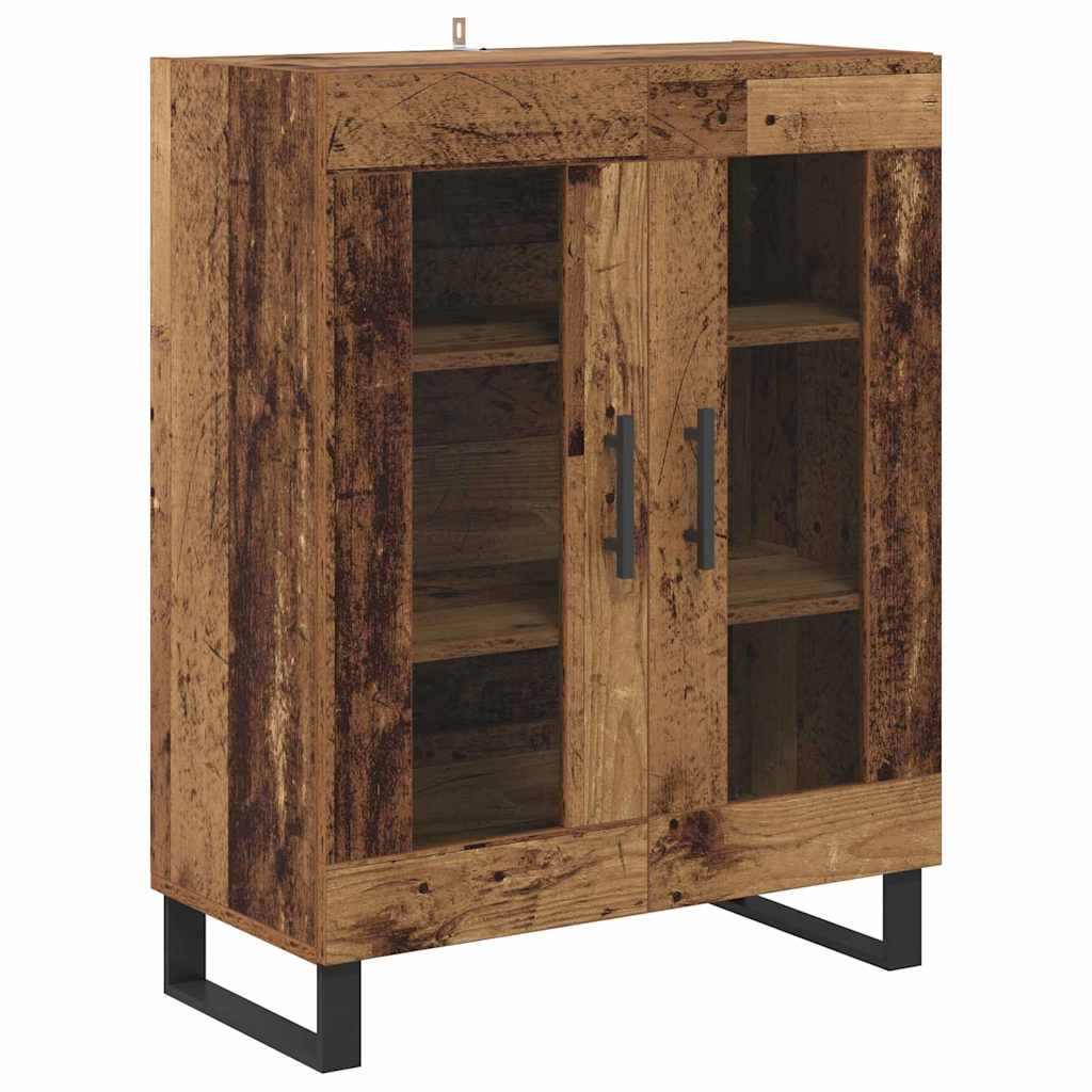 Hoge kast 2 pcs Oud Hout Geengineerd Hout en Glas is nu te koop bij PeponiXL, paradijselijk wonen!