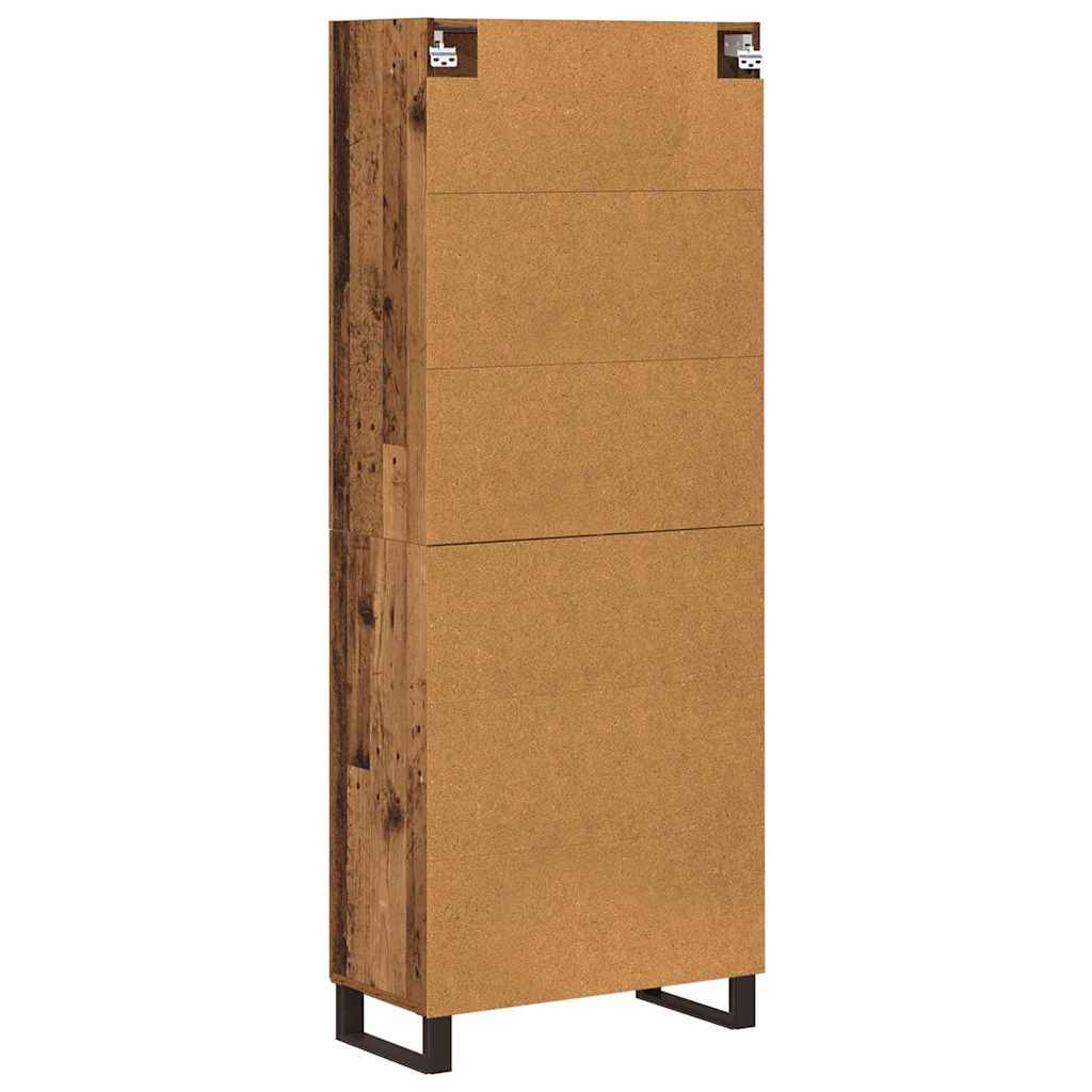 Hoge kast 2 pcs Oud Hout Geengineerd Hout en Glas is nu te koop bij PeponiXL, paradijselijk wonen!