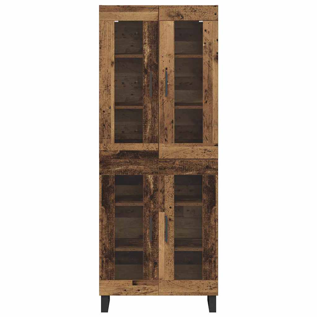 Hoge kast 2 pcs Oud Hout Geengineerd Hout en Glas is nu te koop bij PeponiXL, paradijselijk wonen!