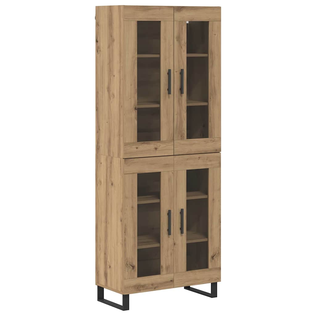 Hoge kast 2 pcs Artisan Eiken Geengineerd Hout en Glas is nu te koop bij PeponiXL, paradijselijk wonen!