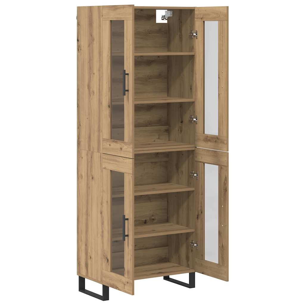 Hoge kast 2 pcs Artisan Eiken Geengineerd Hout en Glas is nu te koop bij PeponiXL, paradijselijk wonen!
