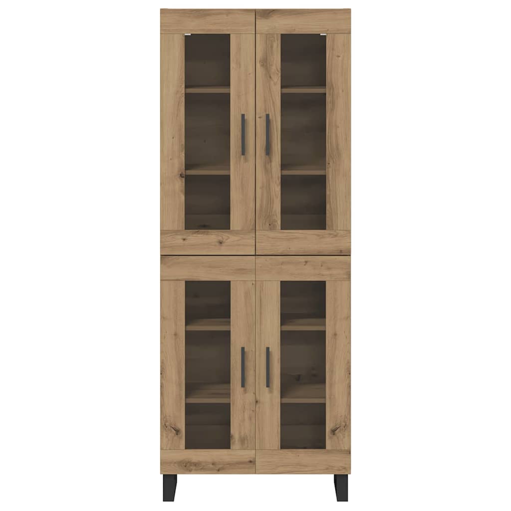 Hoge kast 2 pcs Artisan Eiken Geengineerd Hout en Glas is nu te koop bij PeponiXL, paradijselijk wonen!