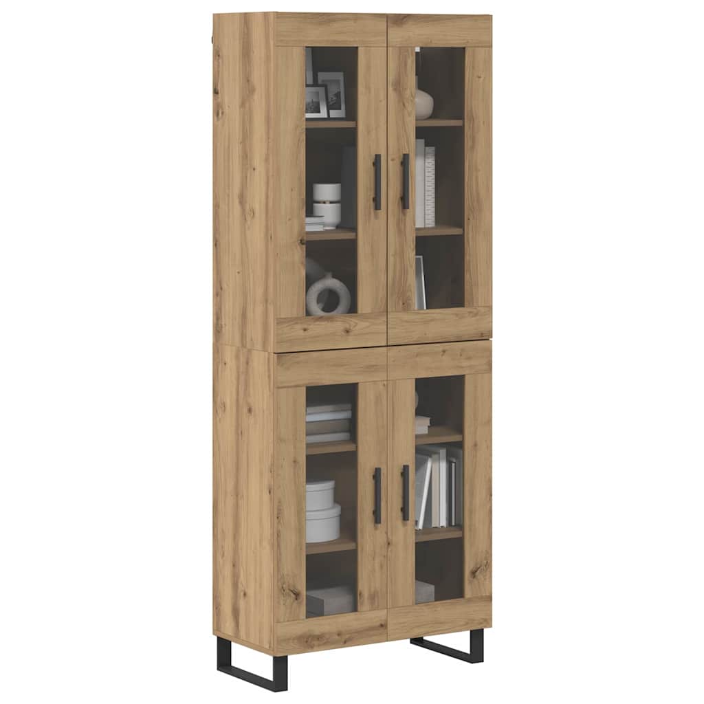 Hoge kast 2 pcs Artisan Eiken Geengineerd Hout en Glas is nu te koop bij PeponiXL, paradijselijk wonen!