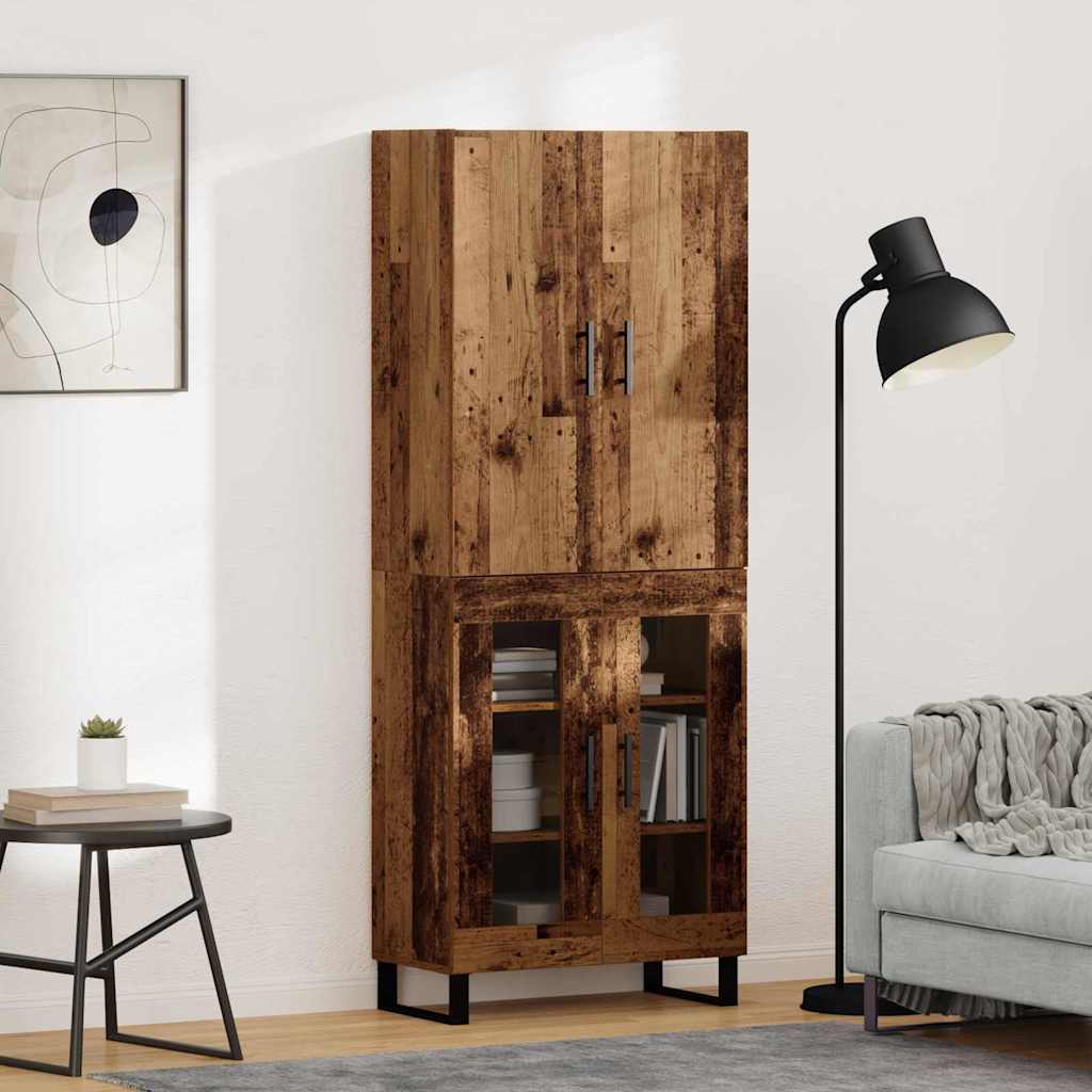 Hoge kast 2 pcs Oud Hout 69,5 x 34 x 180 cm is nu te koop bij PeponiXL, paradijselijk wonen!
