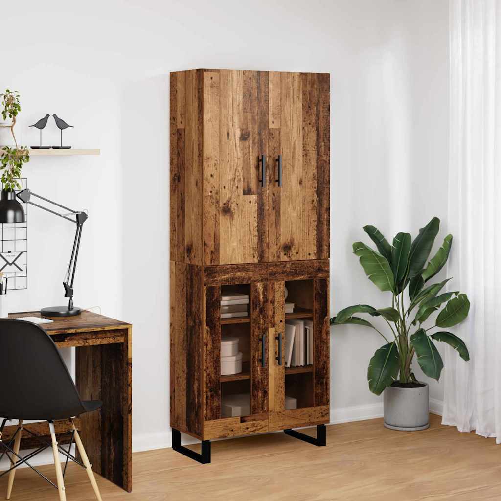 Hoge kast 2 pcs Oud Hout 69,5 x 34 x 180 cm is nu te koop bij PeponiXL, paradijselijk wonen!