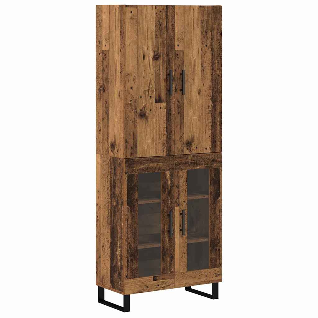 Hoge kast 2 pcs Oud Hout 69,5 x 34 x 180 cm is nu te koop bij PeponiXL, paradijselijk wonen!