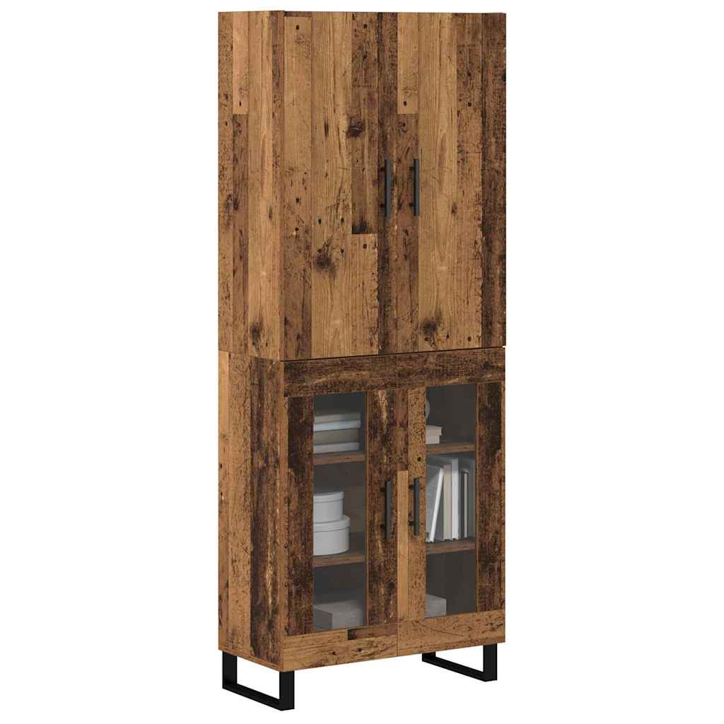 Hoge kast 2 pcs Oud Hout 69,5 x 34 x 180 cm is nu te koop bij PeponiXL, paradijselijk wonen!