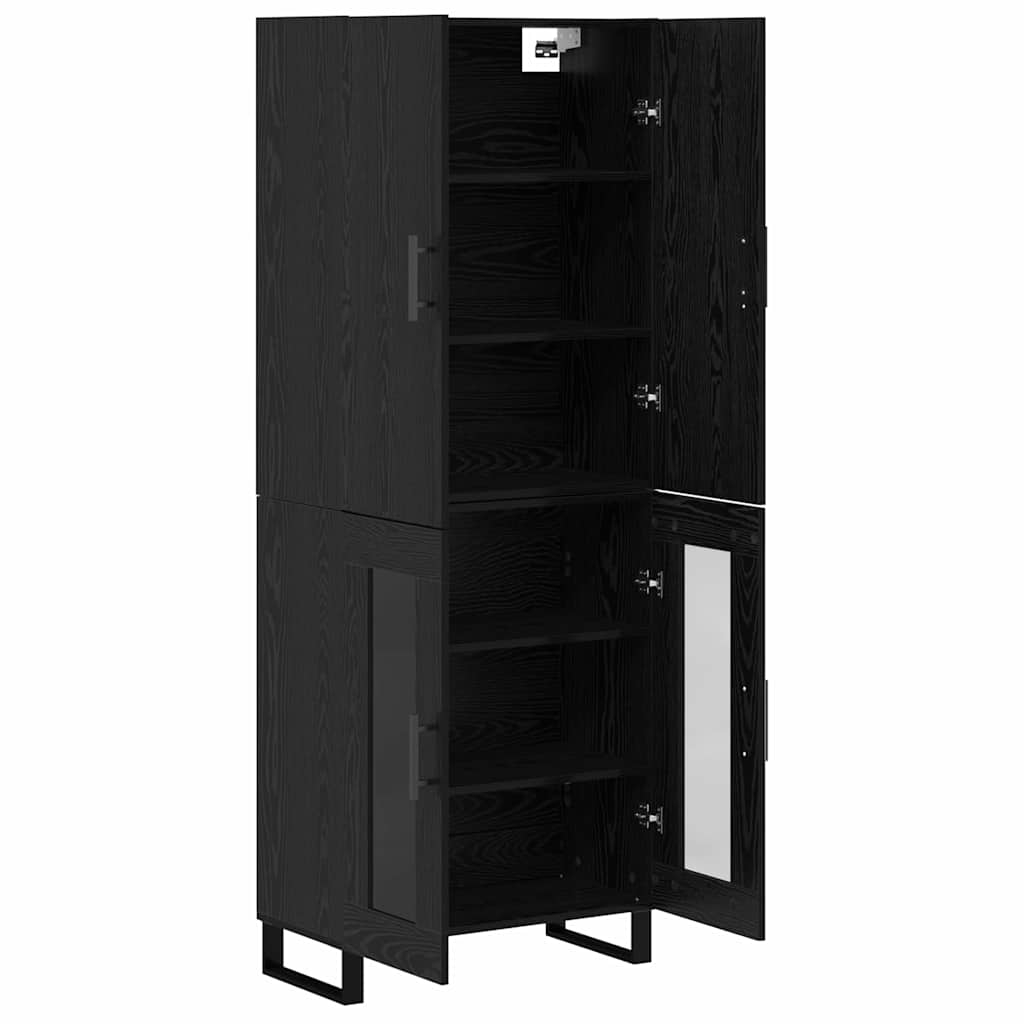Hoge kast 2 pcs Zwart Eiken 69,5 x 34 x 180 cm is nu te koop bij PeponiXL, paradijselijk wonen!