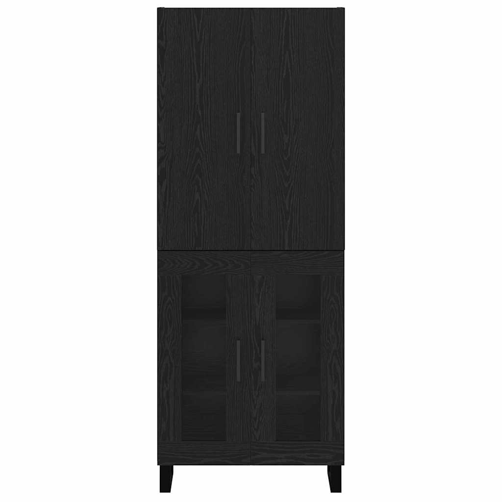 Hoge kast 2 pcs Zwart Eiken 69,5 x 34 x 180 cm is nu te koop bij PeponiXL, paradijselijk wonen!