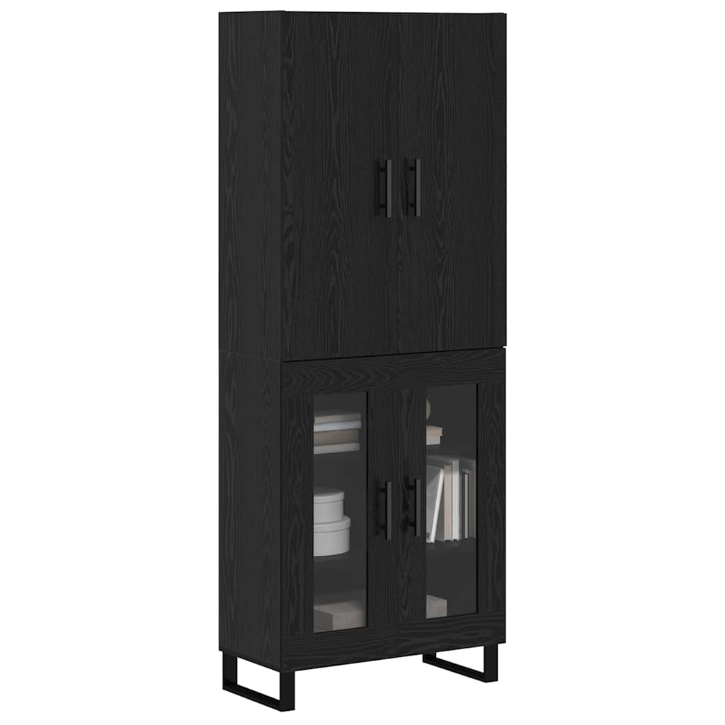 Hoge kast 2 pcs Zwart Eiken 69,5 x 34 x 180 cm is nu te koop bij PeponiXL, paradijselijk wonen!