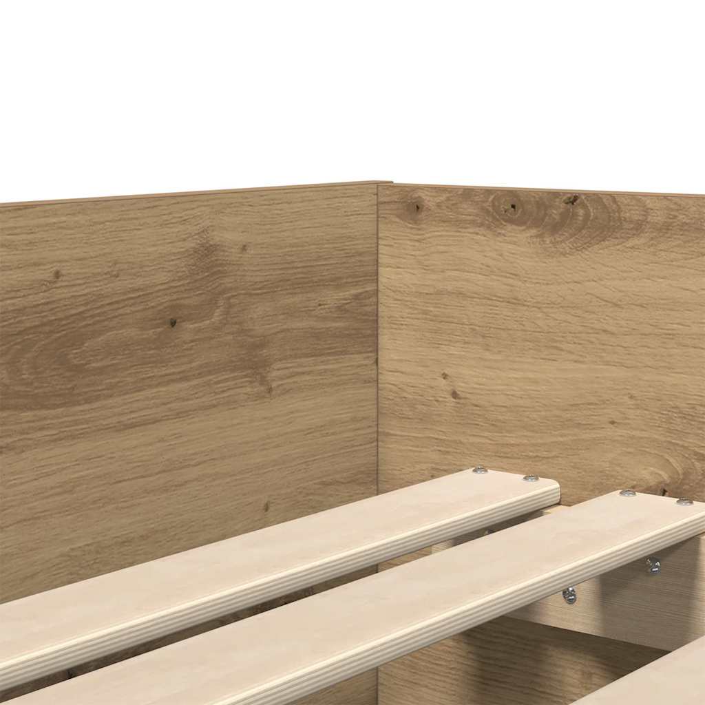 Bedframe met lade Artisan Eiken 100 x 200 cm Massief grenenhout is nu te koop bij PeponiXL, paradijselijk wonen!