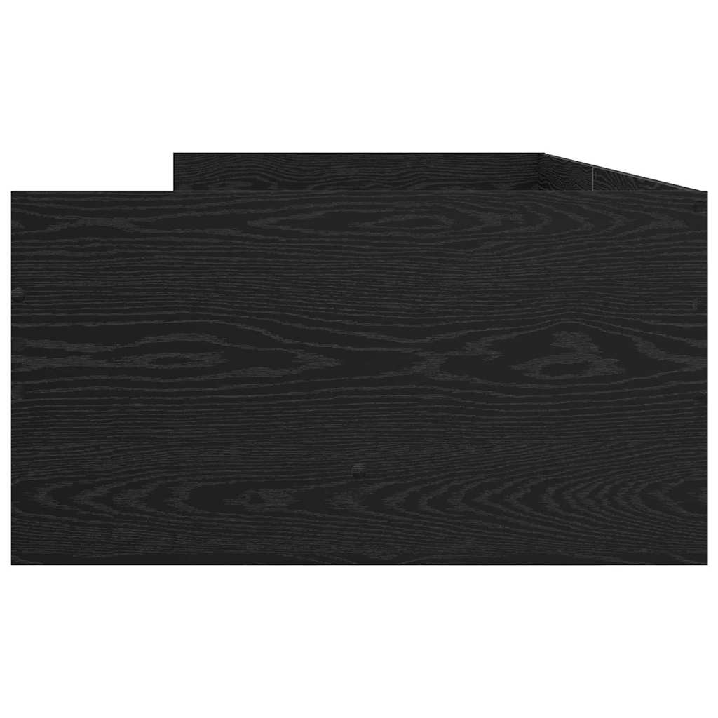 Bedframe met lade Zwart Eiken 100 x 200 cm Massief grenenhout is nu te koop bij PeponiXL, paradijselijk wonen!