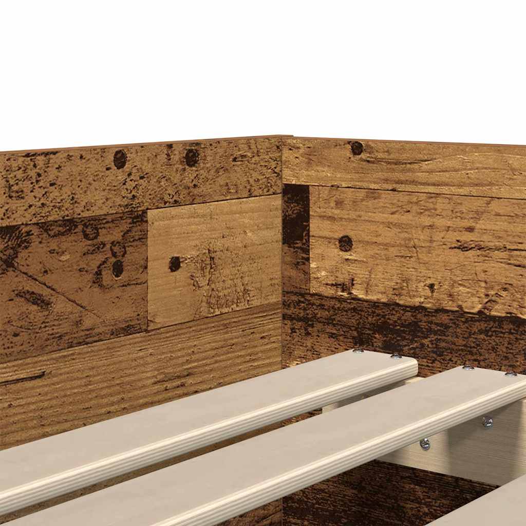 Bedframe met lade Oud Hout 90 x 200 cm Massief grenenhout is nu te koop bij PeponiXL, paradijselijk wonen!