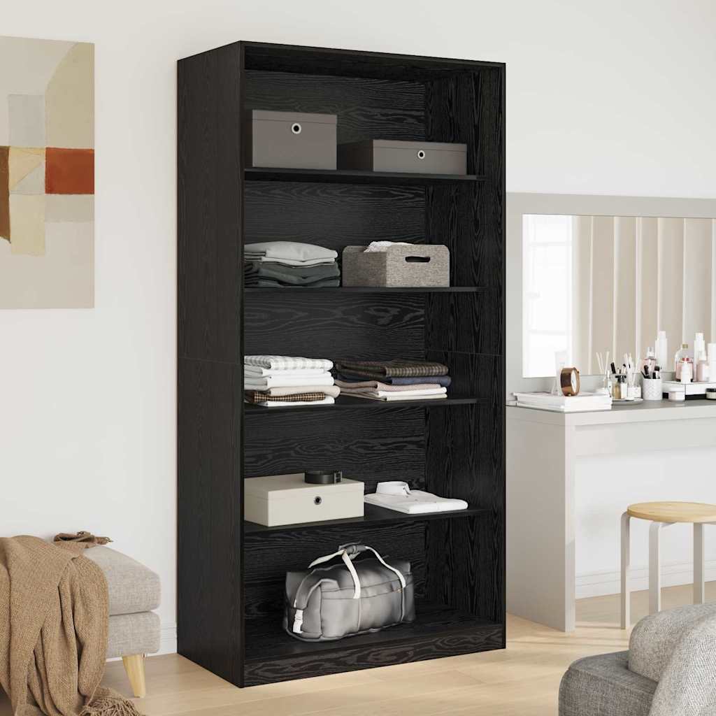 Kledingkast Zwart Eiken 100 x 50 x 200 cm Bewerkt hout is nu te koop bij PeponiXL, paradijselijk wonen!