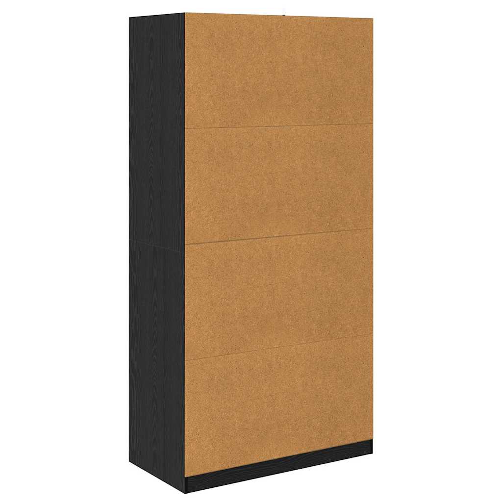 Kledingkast Zwart Eiken 100 x 50 x 200 cm Bewerkt hout is nu te koop bij PeponiXL, paradijselijk wonen!