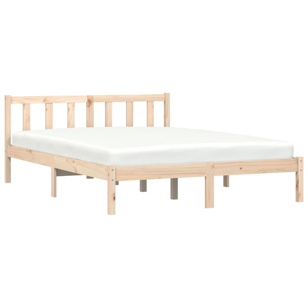 Bedframe Naturel 152 x 203 cm Massief Vurenhout