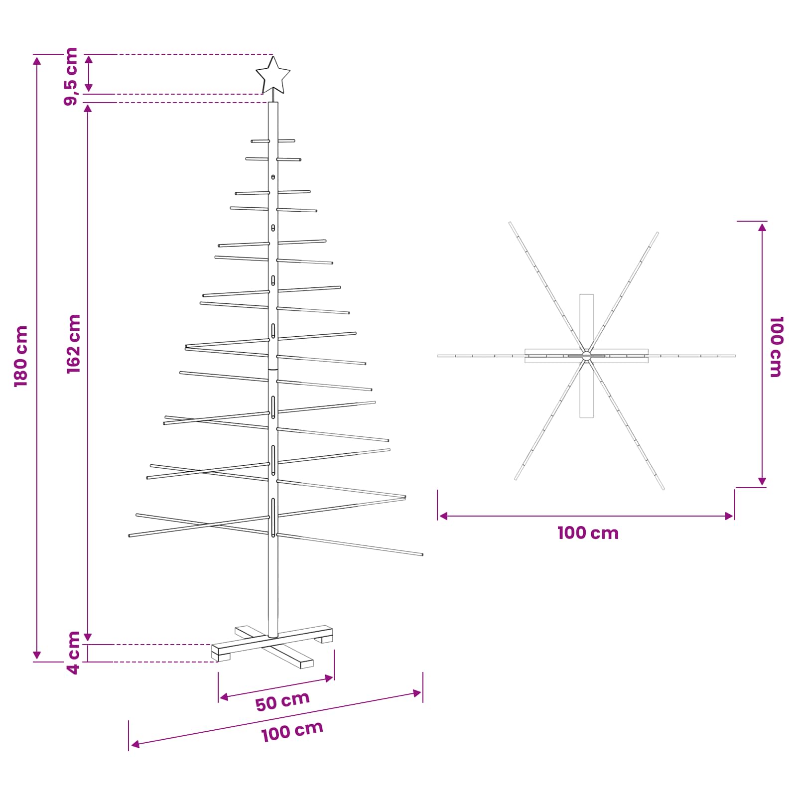 Houten kerstboom met standaard Bruin 180 cm Bamboe is nu te koop bij PeponiXL, paradijselijk wonen!