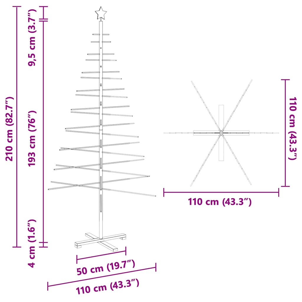 Houten kerstboom met standaard Bruin 210 cm Bamboe is nu te koop bij PeponiXL, paradijselijk wonen!