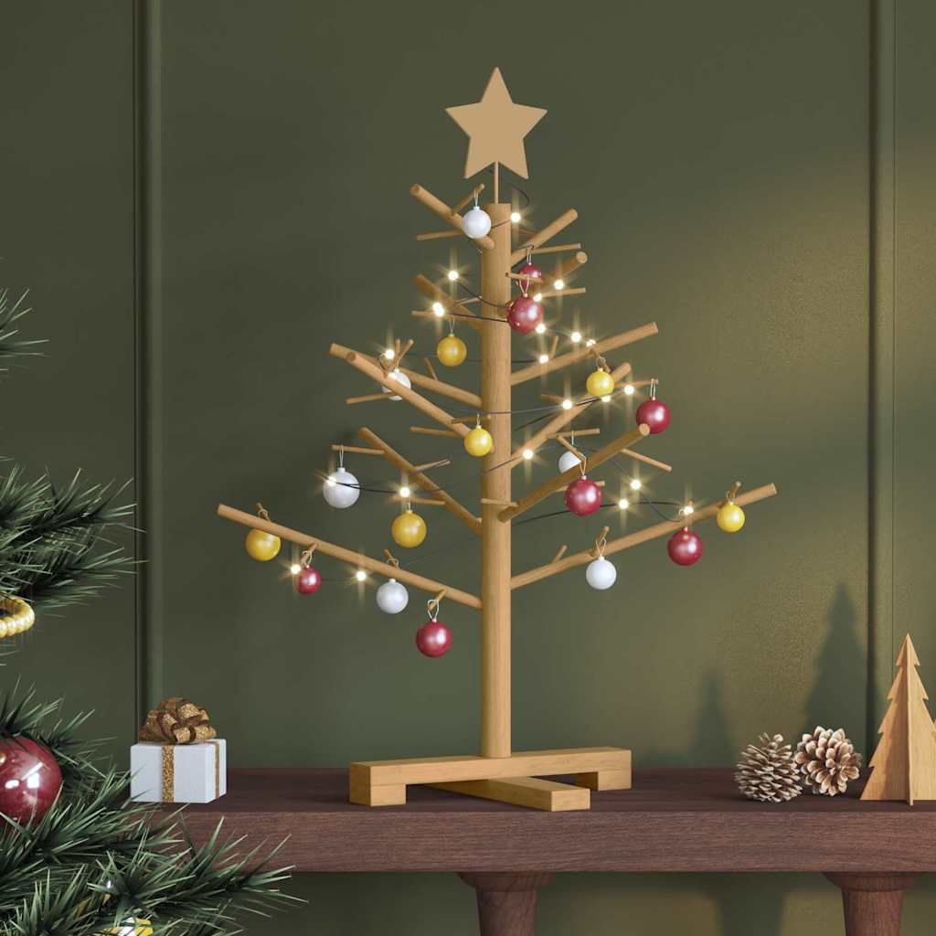 Houten kerstboom met standaard Bruin 75 cm Massief grenenhout is nu te koop bij PeponiXL, paradijselijk wonen!