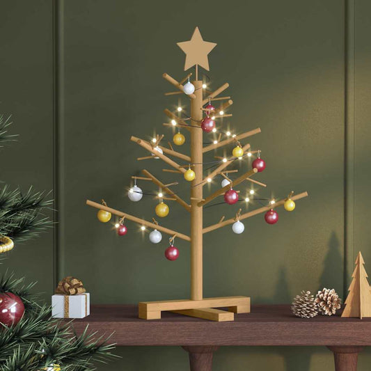 Houten kerstboom met standaard Bruin 75 cm Massief grenenhout is nu te koop bij PeponiXL, paradijselijk wonen!