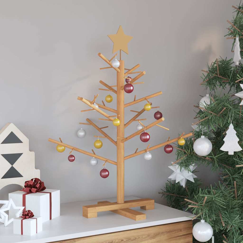 Houten kerstboom met standaard Bruin 75 cm Massief grenenhout is nu te koop bij PeponiXL, paradijselijk wonen!
