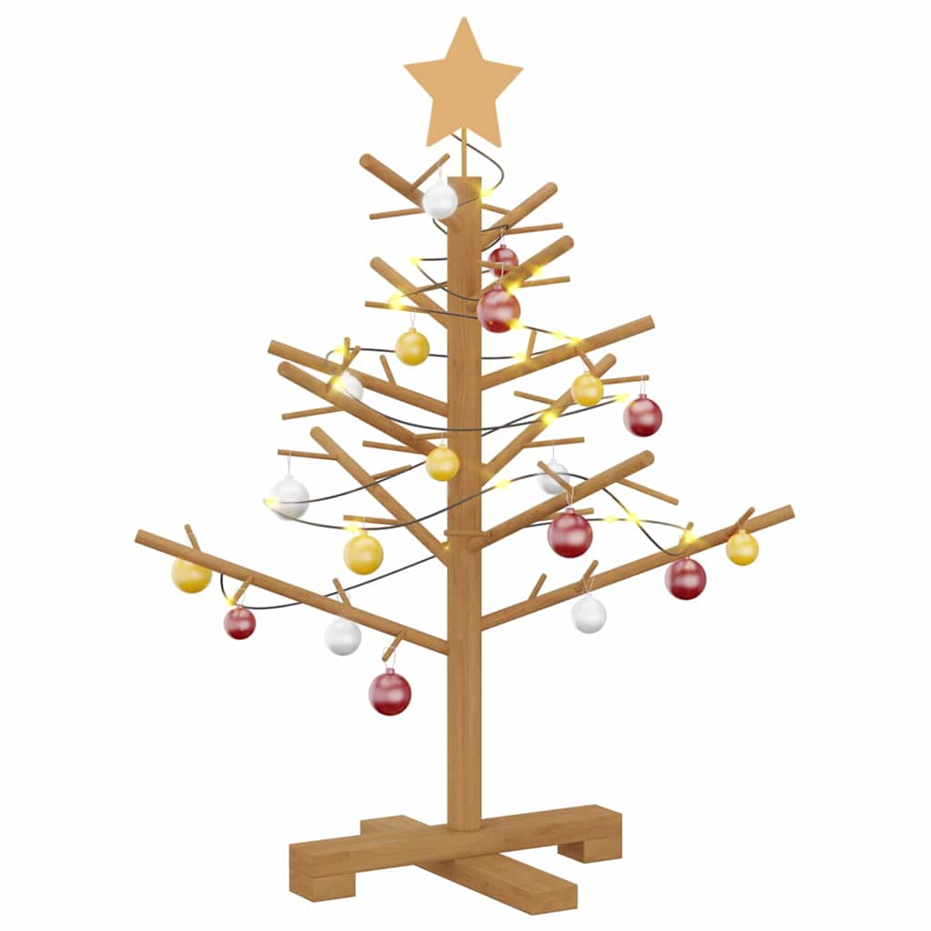 Houten kerstboom met standaard Bruin 75 cm Massief grenenhout is nu te koop bij PeponiXL, paradijselijk wonen!