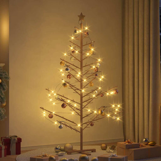 Houten kerstboom met standaard Bruin 180 cm Massief grenenhout is nu te koop bij PeponiXL, paradijselijk wonen!