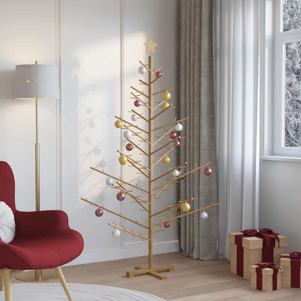 Houten kerstboom met standaard Bruin 180 cm Massief grenenhout is nu te koop bij PeponiXL, paradijselijk wonen!