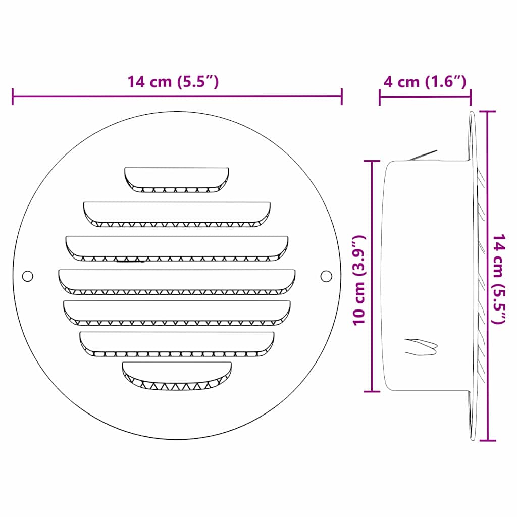 Luchtventilatie roosters 4 pcs Zilver 100 mm Roestvrij staal is nu te koop bij PeponiXL, paradijselijk wonen!