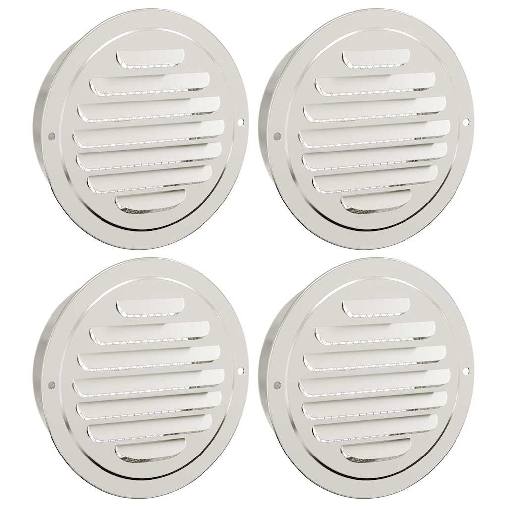 Luchtventilatie roosters 4 pcs Zilver 125 mm Roestvrij staal is nu te koop bij PeponiXL, paradijselijk wonen!