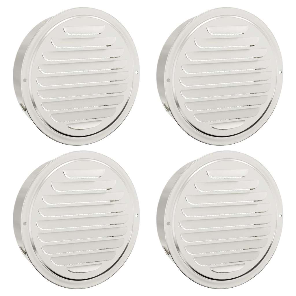 Luchtventilatie roosters 4 pcs Zilver 200 mm Roestvrij staal is nu te koop bij PeponiXL, paradijselijk wonen!