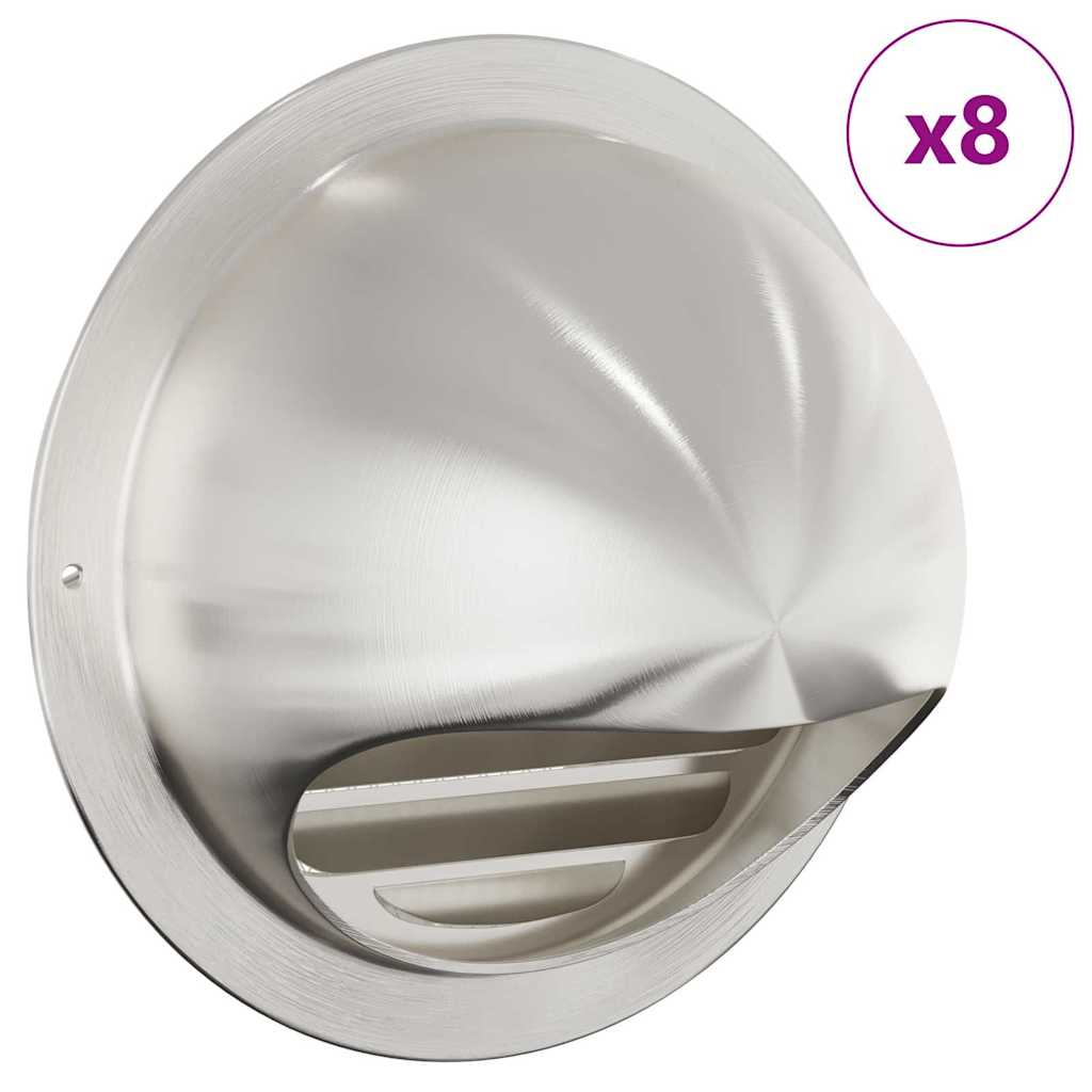 Luchtventilatie roosters 8 pcs Zilver 150 mm Roestvrij staal is nu te koop bij PeponiXL, paradijselijk wonen!