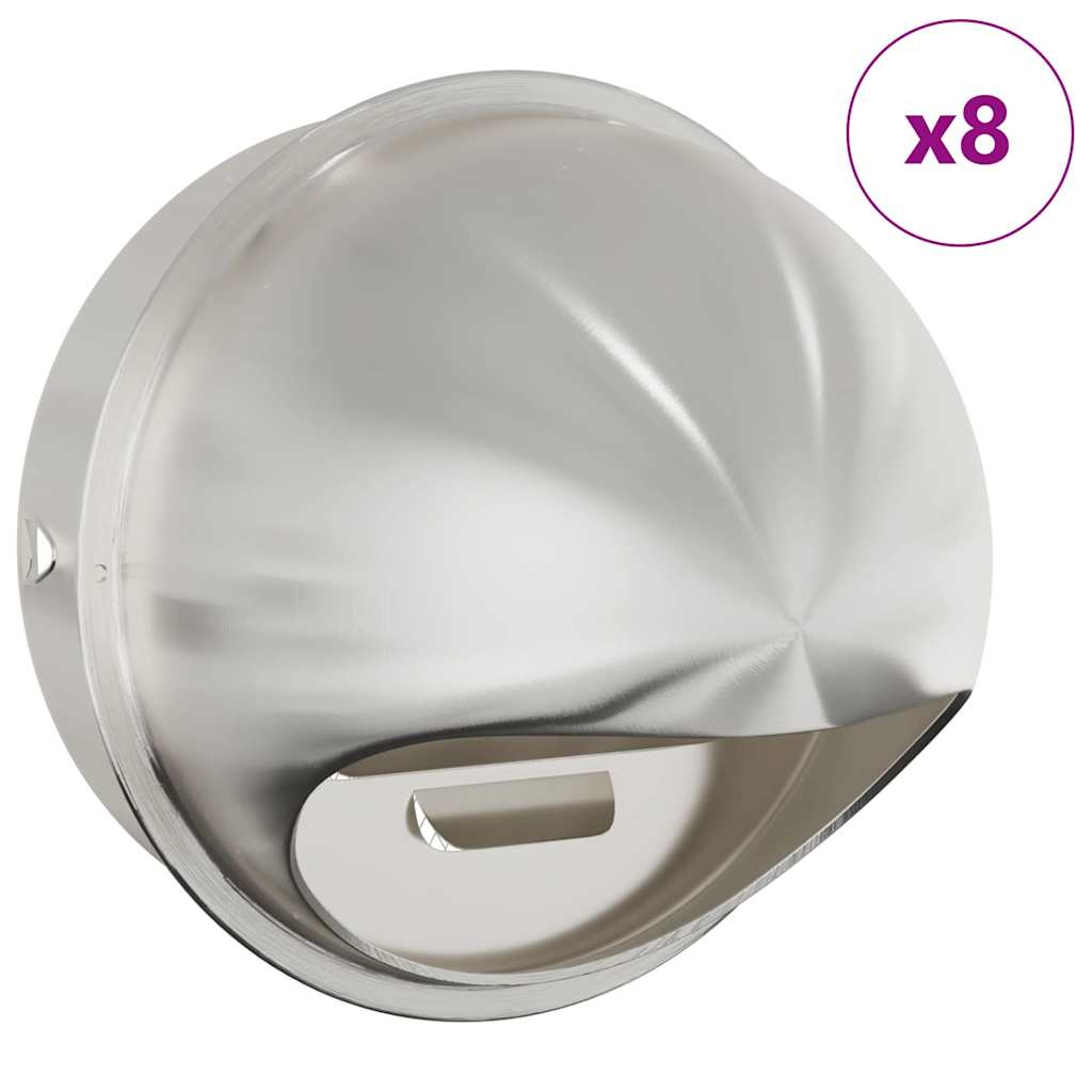 Luchtventilatie roosters 8 pcs Zilver 200 mm Roestvrij staal is nu te koop bij PeponiXL, paradijselijk wonen!