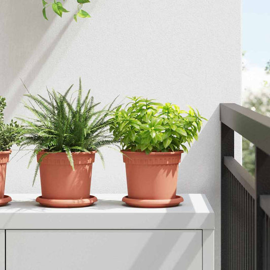 Ronde Bloempot 6 pcs Baksteenrood Ø 15 x 12 cm Kunststof is nu te koop bij PeponiXL, paradijselijk wonen!