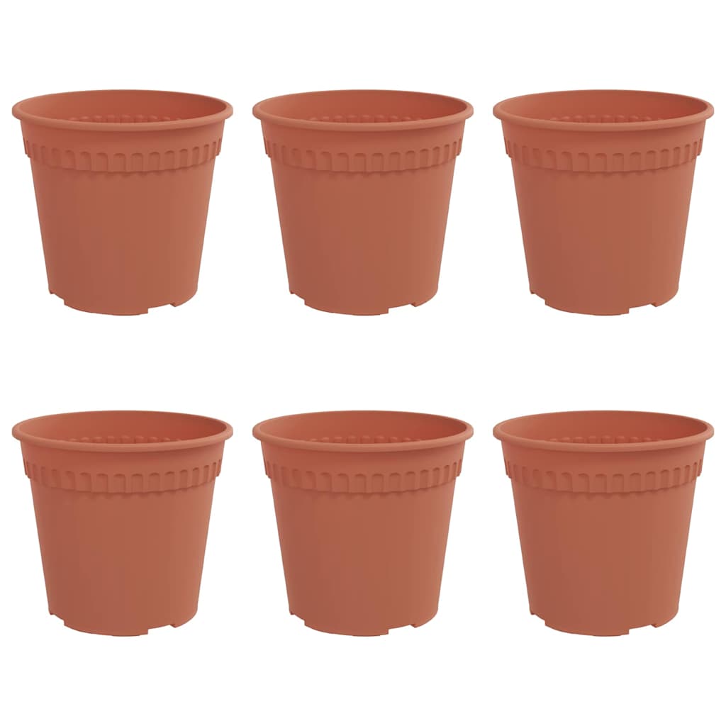 Ronde Bloempot 6 pcs Baksteenrood Ø 17 x 14 cm Kunststof is nu te koop bij PeponiXL, paradijselijk wonen!
