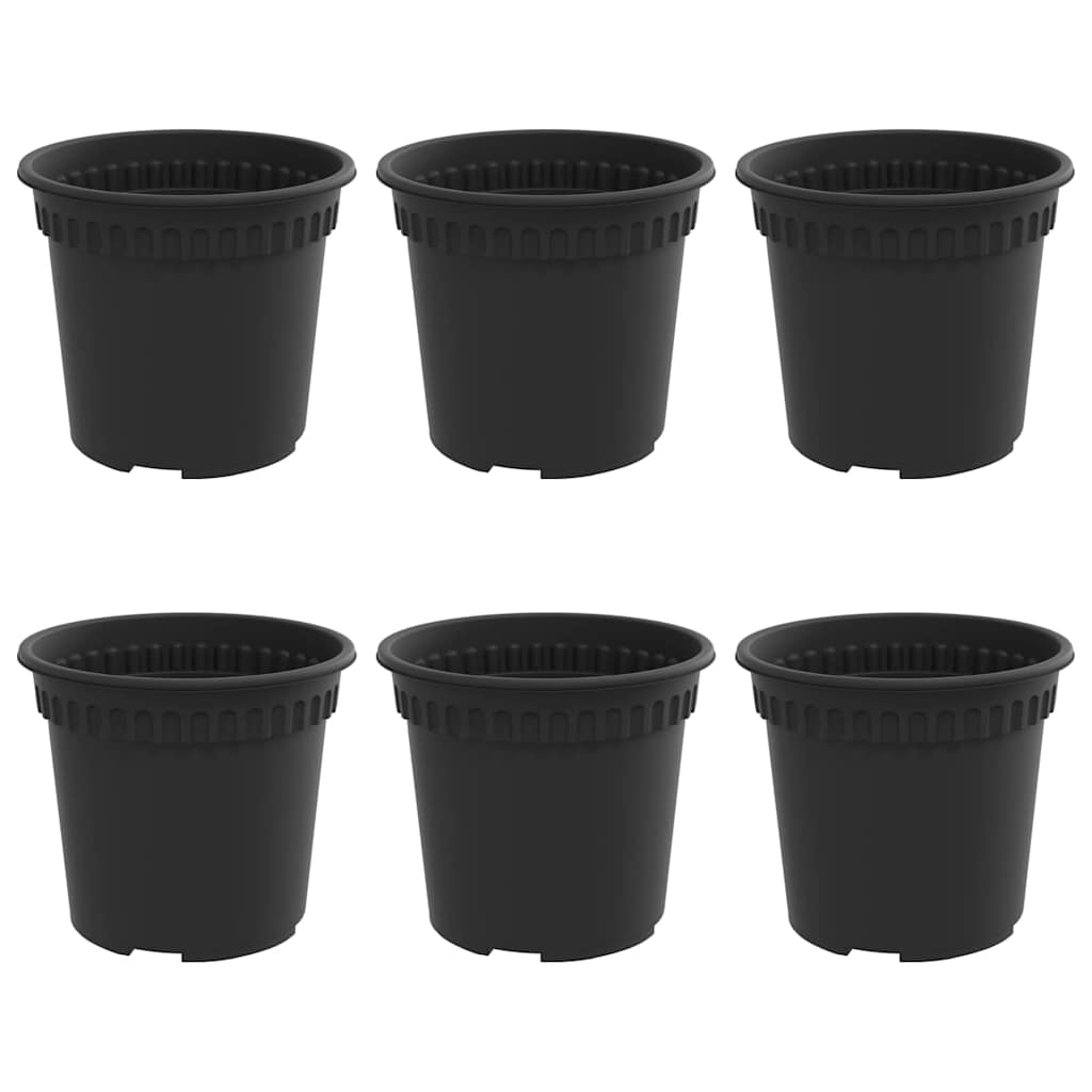 Ronde Bloempot 6 pcs Zwart Ø 15 x 12 cm Kunststof is nu te koop bij PeponiXL, paradijselijk wonen!