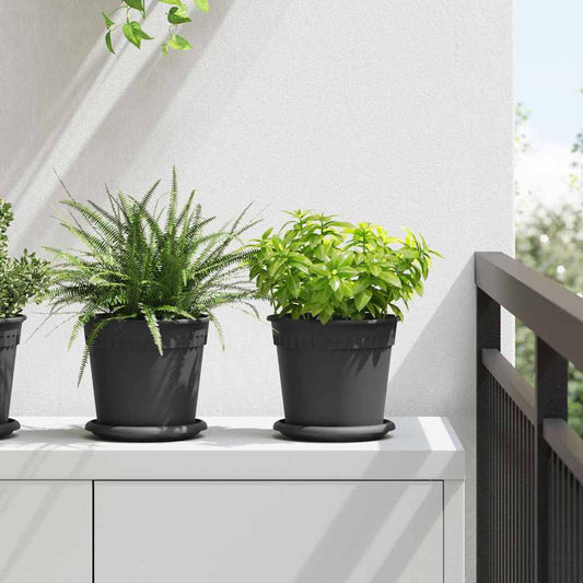 Ronde Bloempot 6 pcs Zwart Ø 17 x 14 cm Kunststof is nu te koop bij PeponiXL, paradijselijk wonen!