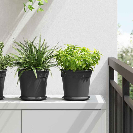 Ronde Bloempot 6 pcs Zwart Ø 19 x 16 cm Kunststof is nu te koop bij PeponiXL, paradijselijk wonen!